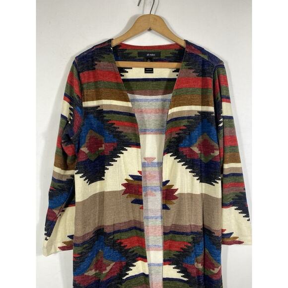 Ali Miles Cardigan Duster Sweater Size Large NEW Southwestern Navajo Cabincore - Picture 4 of 15
